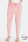 Zivame Supersoft Velour Knit Pyjama - Coral Almond — thumbnail 1